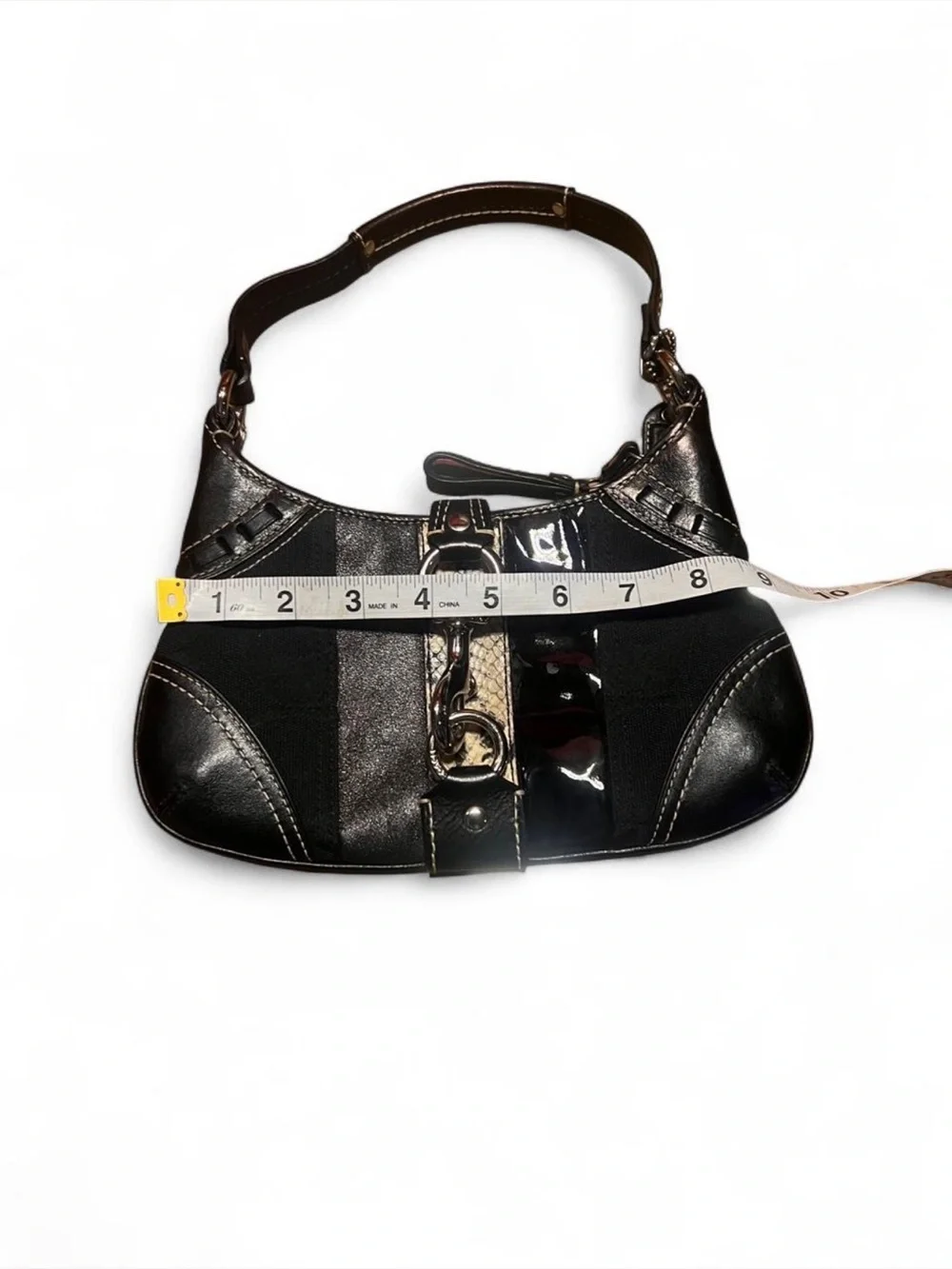 🖤 Rare Vintage Y2K Coach Hamptons Mixed Material Clip Mini Shoulder Bag (2006)
